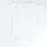 Short Sleeve Baby Bodysuit Ecru (0-12 Months) - 001.0156