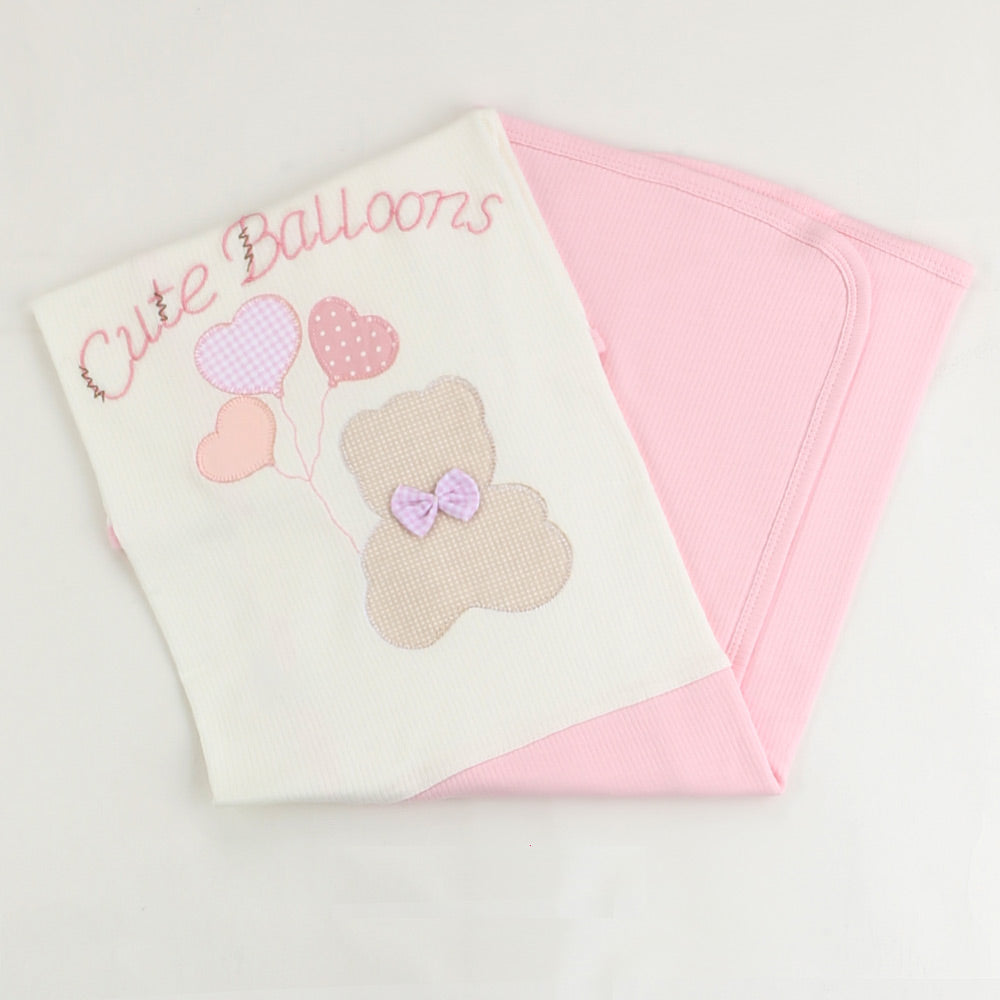 Cute Balloons Themed Baby Blanket Pink - 001.1120