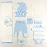 Elephant Themed Hospital Outfit 10-Piece Set Newborn Baby Blue (0-6 Months) - 001.2017