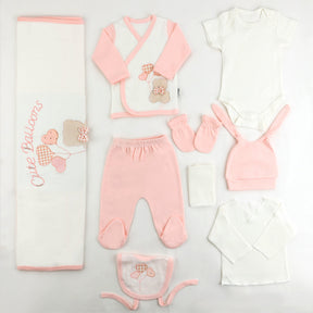 Cute Balloons Themed Hospital Outfit 10-Piece Set Newborn Baby Salmon (0-6 Months) - S001.2018