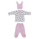 Bee Patterned Baby Pajama Set Pink (0-3 Months) - 001.2238