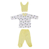 Bee Patterned Baby Pajama Set Yellow (0-3 Months) - 001.2238