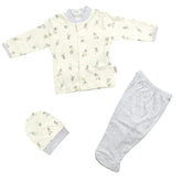 Bicycle Patterned Baby Pajama Set Grey (0-3 Months) - 001.2261