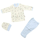 Bicycle Patterned Baby Pajama Set Blue (0-3 Months) - 001.2261