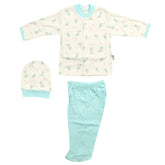 Bicycle Patterned Baby Pajama Set Turquoise (0-3 Months) - 001.2261