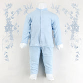 Polka Dot Patterned Baby Pajama Set Blue (3-12 Months) - 001.2328