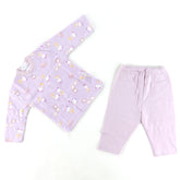 Cloud Patterned Baby Pajama Set Lilac (3-12 Months) - 001.2329