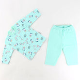 Cloud Patterned Baby Pajama Set Green (3-12 Months) - 001.2329
