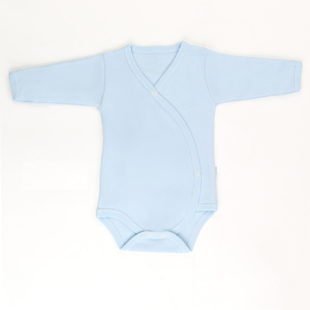 Double Breasted Baby Bodysuit Blue (0-3 Months) - 001.5903