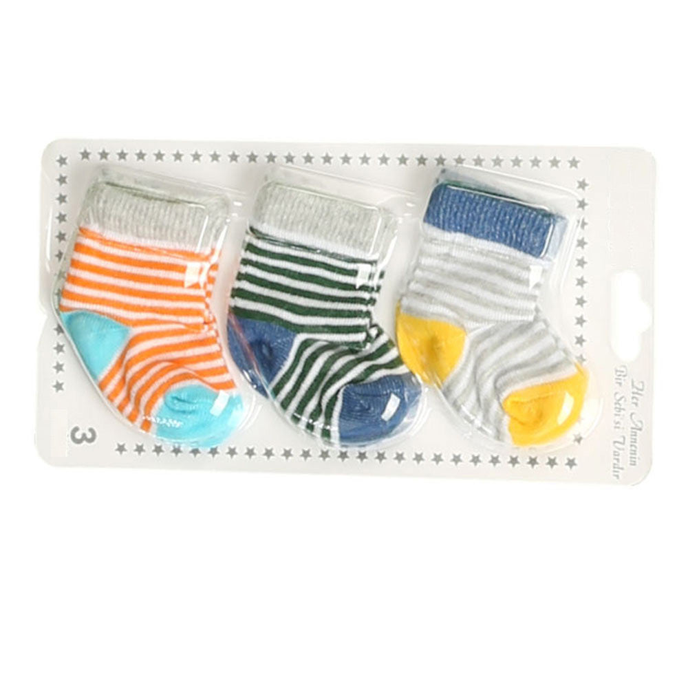 3-Pack Stripes Baby Socks (0-6 Months) - 001.6100