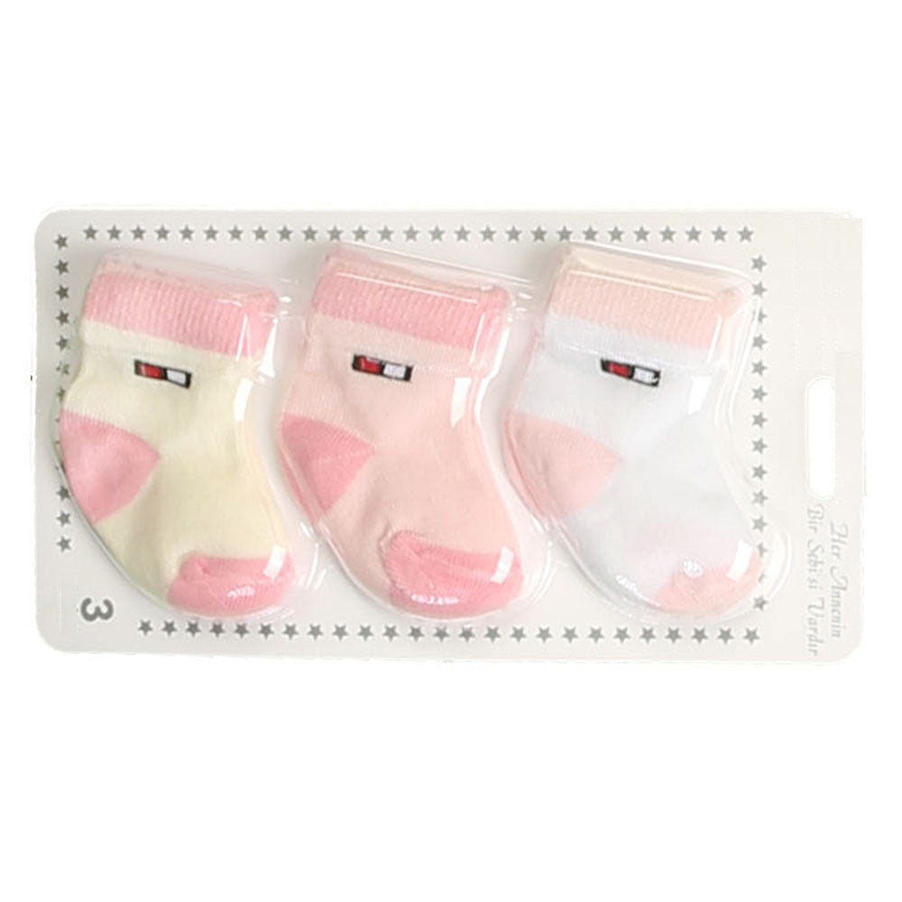 3-Pack Basic Baby Girl Socks (0-6 Months) - 001.6100