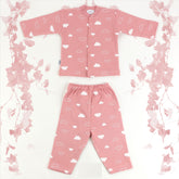 Clouds Patterned Baby Pajama Set Pink (3-12 Months) - 001.9102
