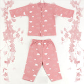 Clouds Patterned Baby Pajama Set Pink (3-12 Months) - 001.9102