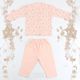 Flower Patterned Baby Pajama Set Salmon (3-12 Months) - 001.9103
