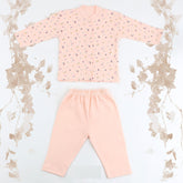 Flower Patterned Baby Pajama Set Salmon (3-12 Months) - 001.9103