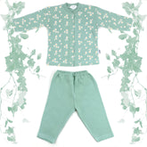 Daisy Patterned Baby Pajama Set Green (3-12 Months) - 001.9104