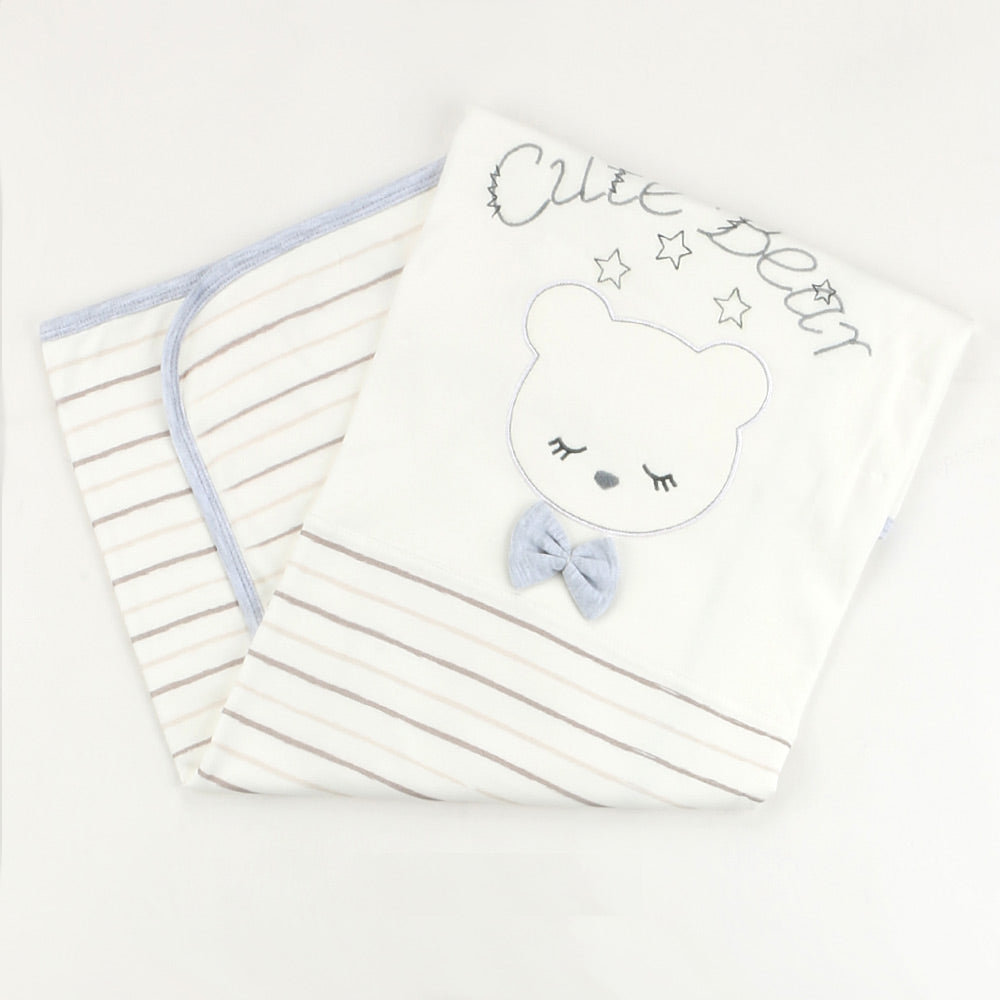 Cute Bear Themed Baby Blanket Grey - 001.9183