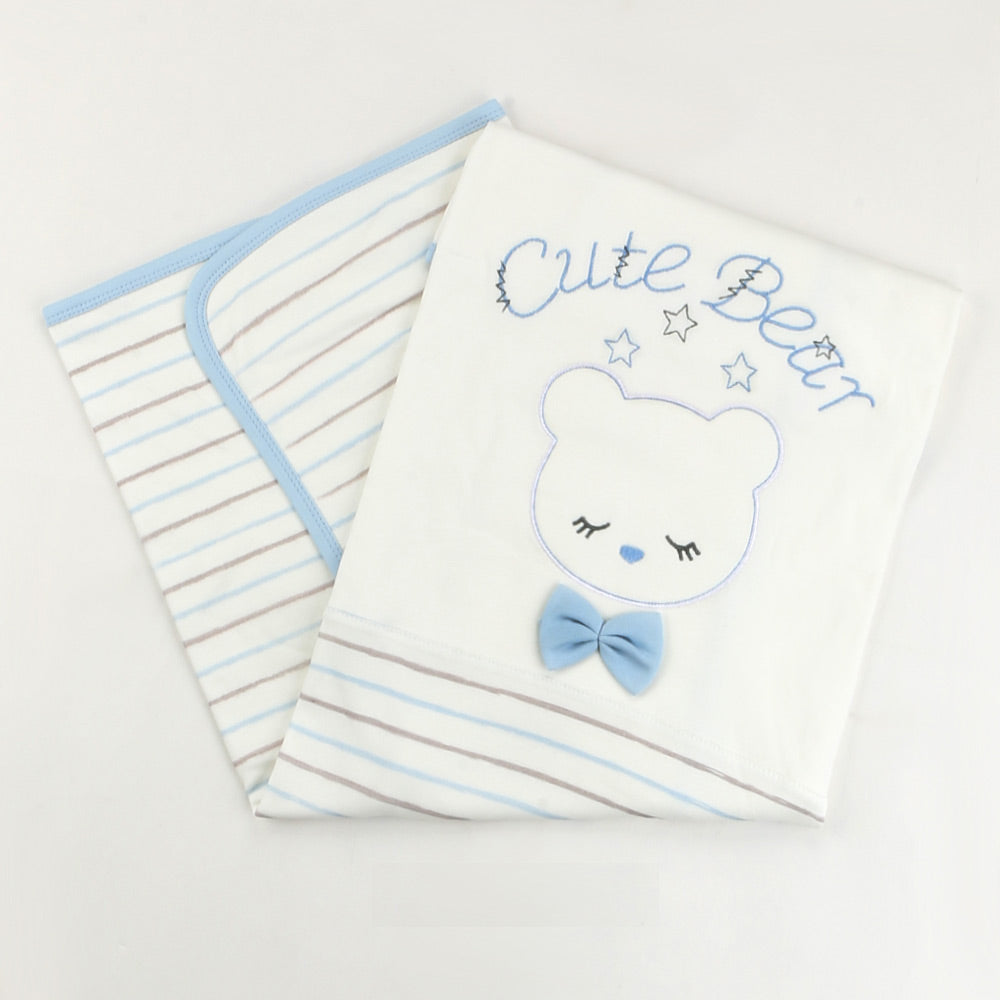 Cute Bear Themed Baby Blanket Blue - 001.9183