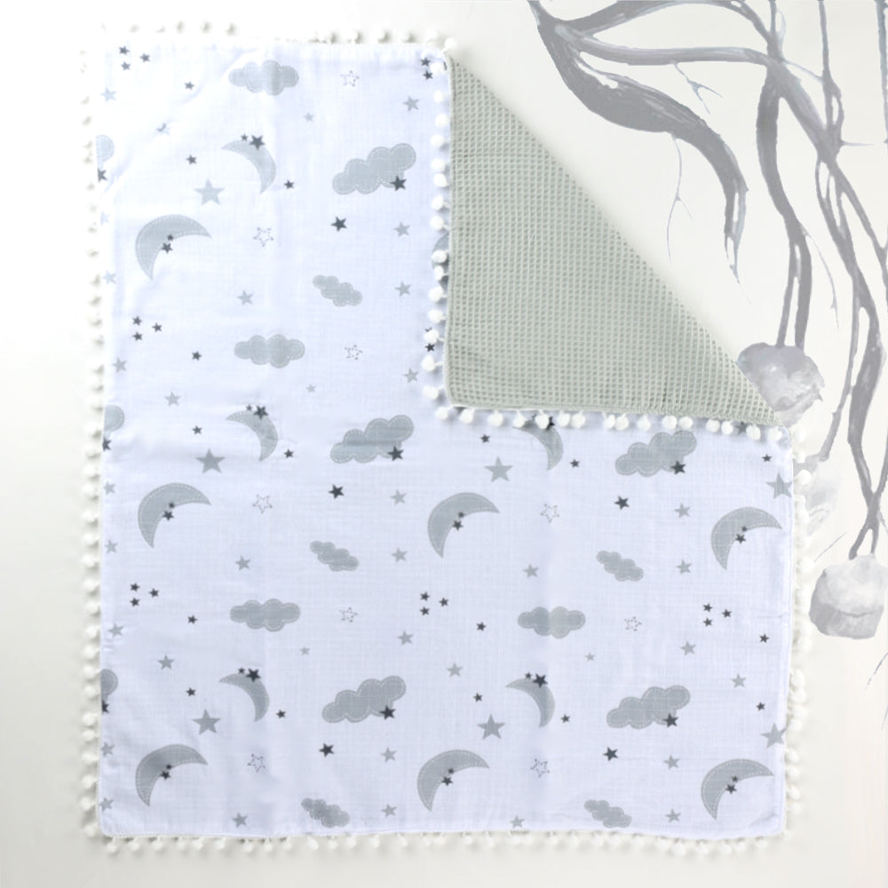 Pom-pom Themed Muslin Baby Blanket Grey - 001.9212