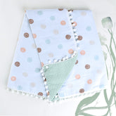 Pom-pom Themed Muslin Baby Blanket Green - 001.9212