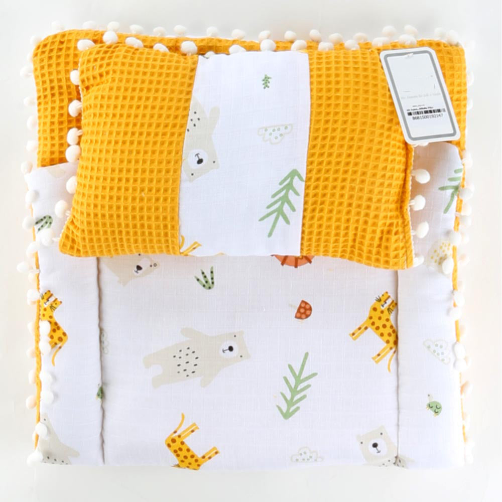 Muslin Fabric Baby Diaper Changing Cushion Mustard - 001.9214