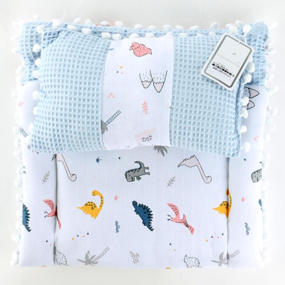 Muslin Fabric Baby Diaper Changing Cushion Blue - 001.9214