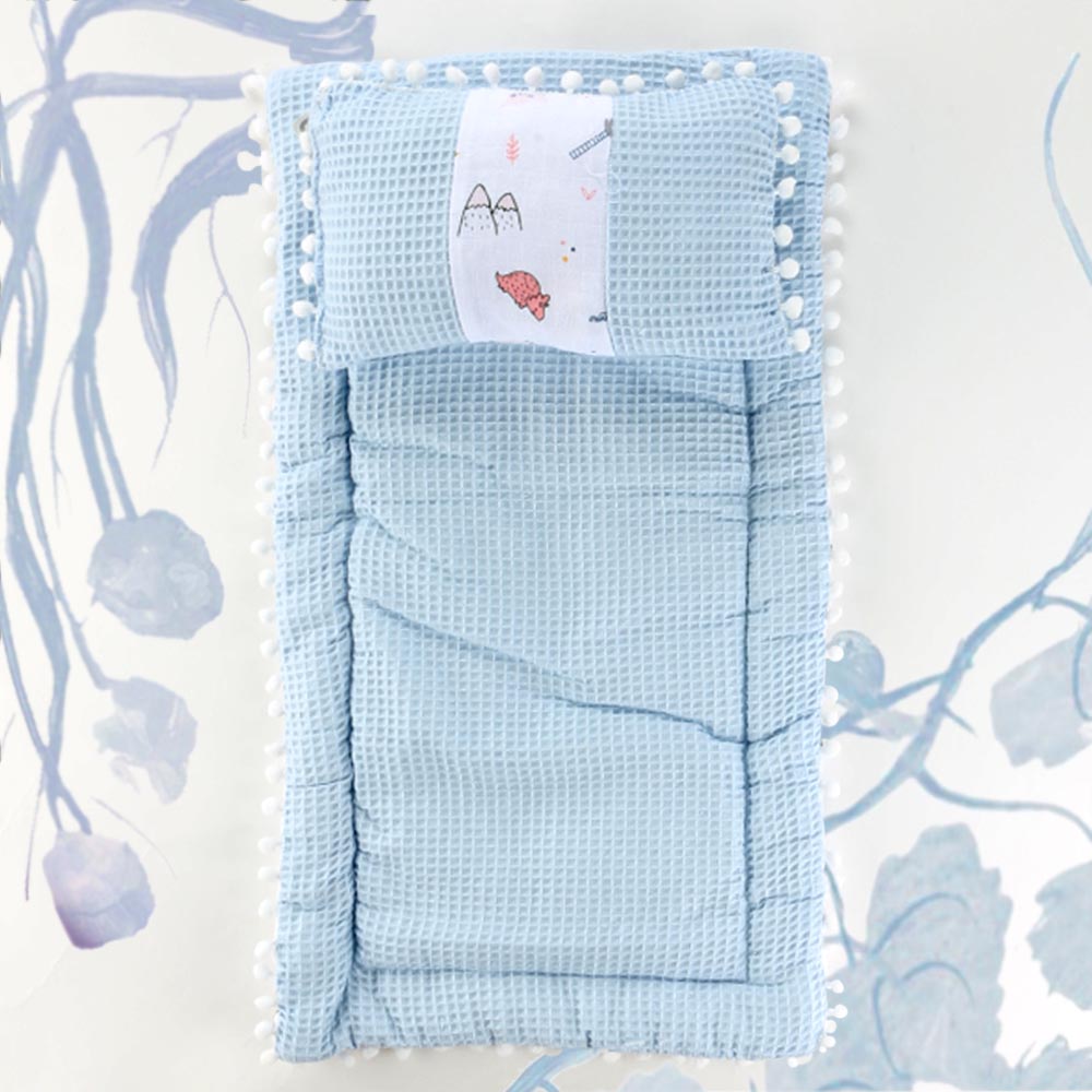 Muslin Fabric Baby Diaper Changing Cushion Blue - 001.9214