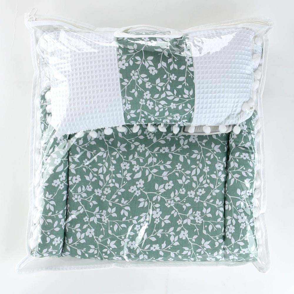 Muslin Fabric Baby Diaper Changing Cushion Green - 001.9214