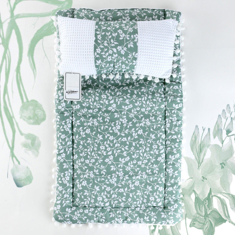 Muslin Fabric Baby Diaper Changing Cushion Green - 001.9214