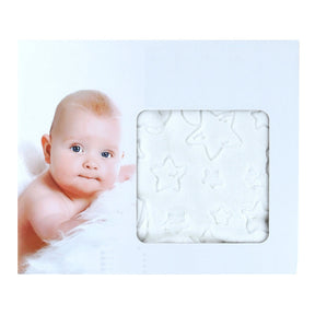 Moon Themed Embossed Plush Baby Blanket White - 001.9760