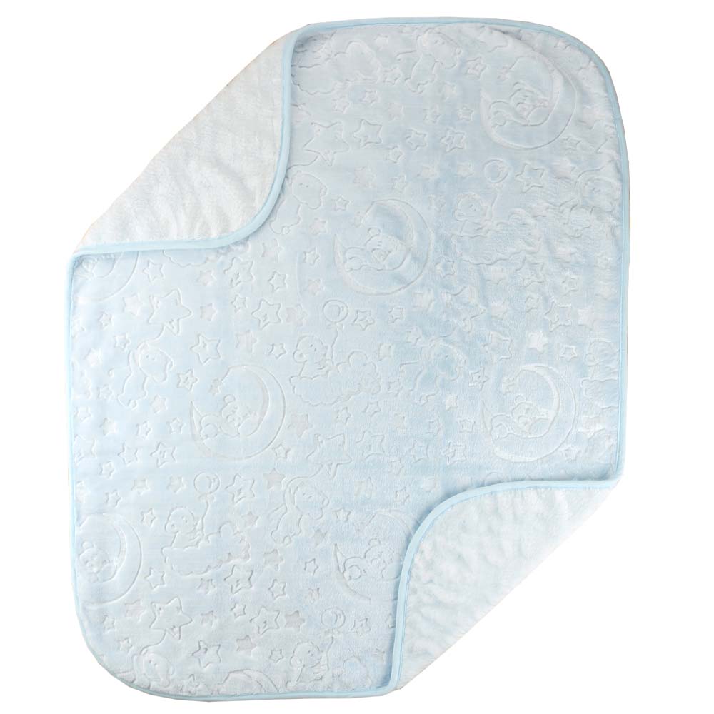 Moon Themed Embossed Plush Baby Blanket Blue - 001.9760