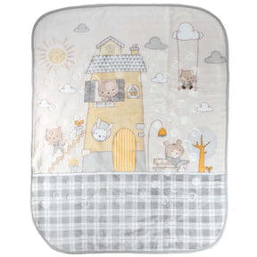 House Themed Embossed Plush Baby Blanket Grey - 001.9761