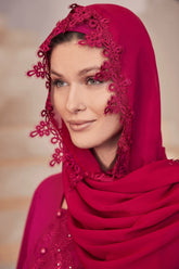 Fuchsia Chiffon Scarf - 0026