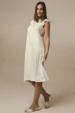 Motif Maternity & Nursing Nightgown With Robe Ecru - 24505