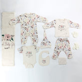 Sweet Girl Themed Hospital Outfit 10-Piece Set Newborn Baby Girl Ecru (0-6 Months) - A020.10271