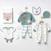 Puffy Themed Hospital Outfit 10-Piece Set Newborn Baby Boys Green (0-6 Months) - 020.10310