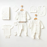 Butterfly Themed Hospital Outfit 10-Piece Set Newborn Baby Girls Ecru (0-6 Months) - 020.10317