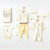 Bear Themed Hospital Outfit 10-Piece Set Newborn Yellow (0-6 Months) - 020.10320