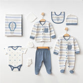 Balloon Themed Hospital Outfit 10-Piece Set Newborn Baby Boy Indigo (0-6 Months) - 020.10323