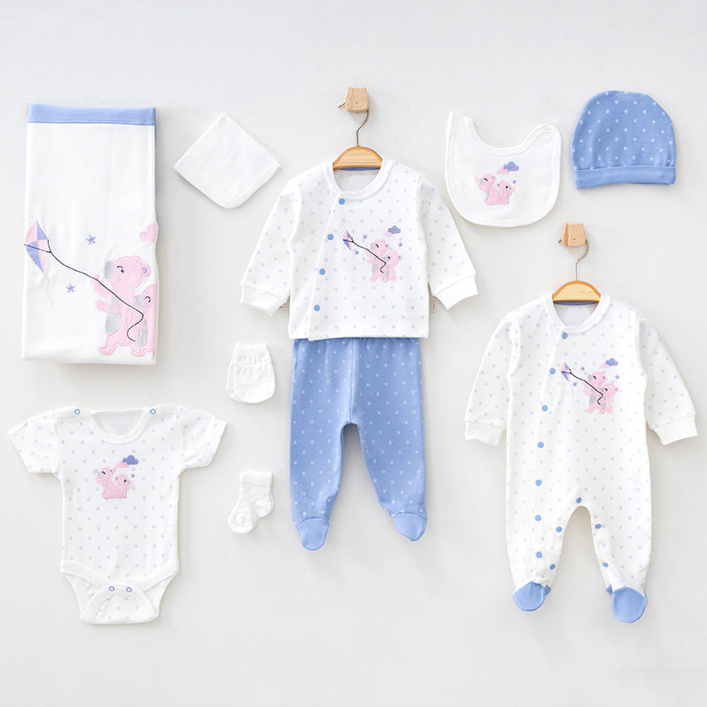 Polka Dot Hospital Outfit 10-Piece Set Newborn Baby Girls - 020.10288