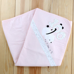 Ponpon Quilted Themed Baby Blanket Salmon - 024.3536