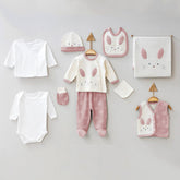Rabbit Themed Hospital Outfit 10-Piece Set Newborn Pink (0-6 Months) - 024.6618