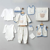 Man Themed Hospital Outfit 10-Piece Set Newborn Baby Boys Blue (0-6 Months) - 024.6640