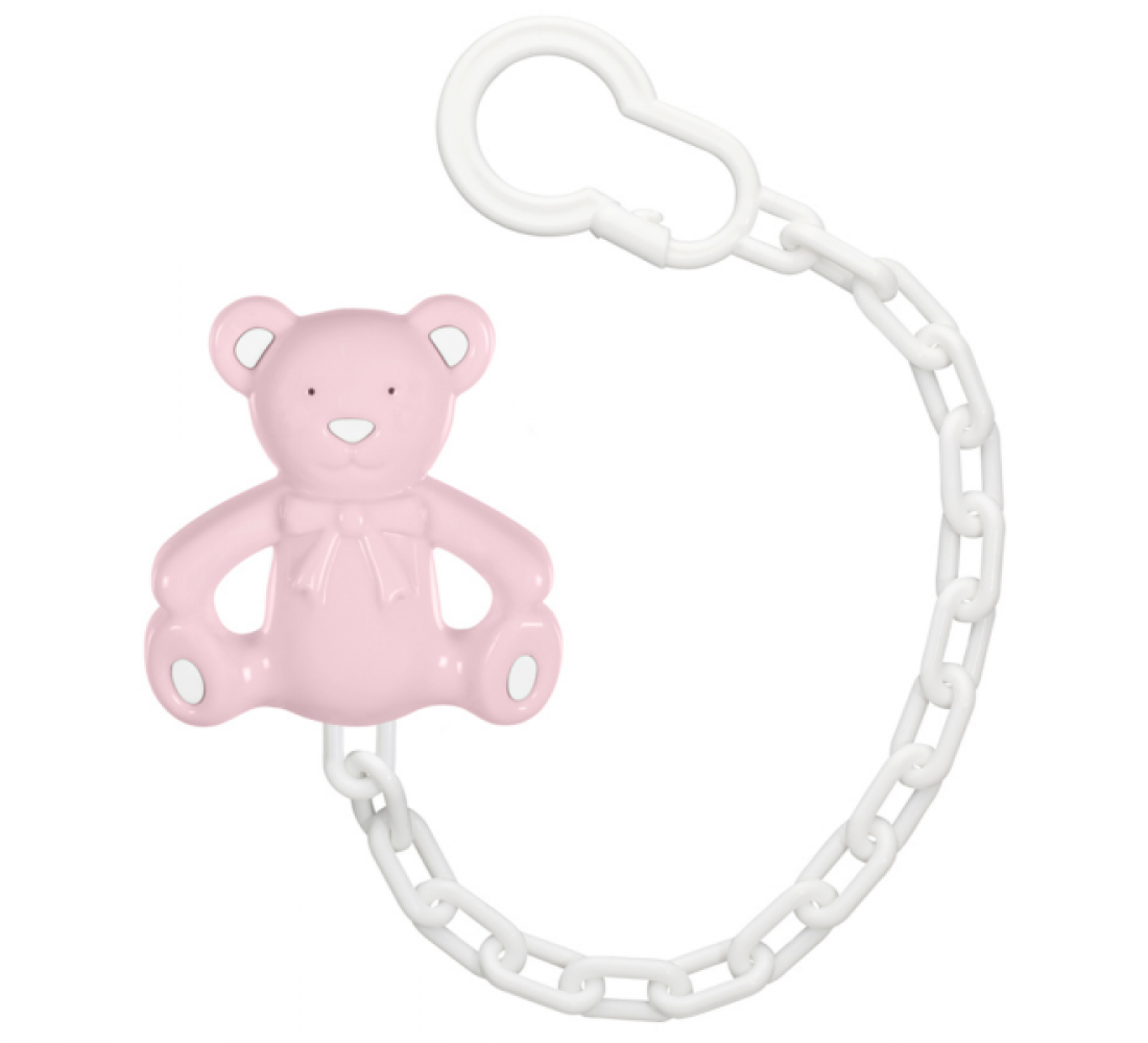 Bear Themed Baby Girl Pacifier Cord Pink - 035.903