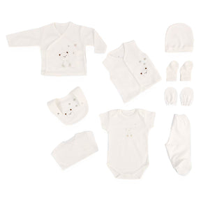 Rabbit&Bear Themed Hospital Outfit 10-Piece Set Newborn Baby Ecru (0-6 Months) -  B047.10036.03