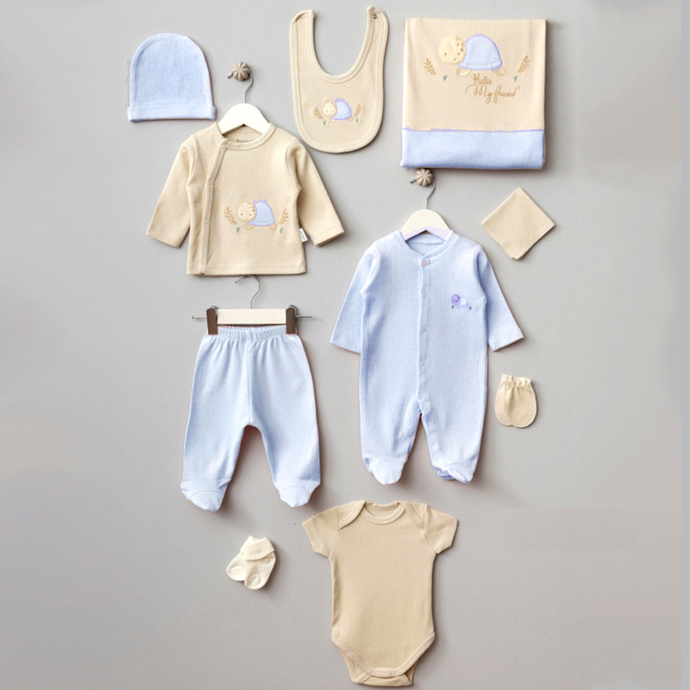 Tortoise Themed Hospital Outfit 10-Piece Set Newborn Baby Boys Blue (0-6 Months) - 047.10077.01