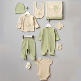 Tortoise Themed Hospital Outfit 10-Piece Set Newborn Baby Boys Green (0-6 Months) - 047.10077.49
