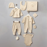 Heart&Bear Themed Hospital Outfit 10-Piece Set Newborn Baby Coffee (0-6 Months) -  B047.10091.03