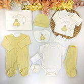 Car Themed Hospital Outfit 10-Piece Set Newborn Baby Boy Yellow (0-6 Months) - 047.10109.04