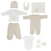 Car Themed Hospital Outfit 10-Piece Set Newborn Baby Boy Ecru (0-6 Months) - 047.10109.15